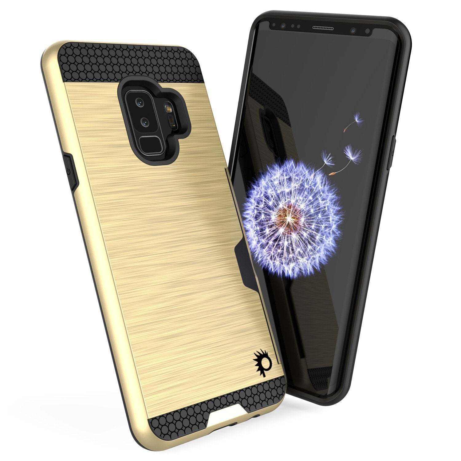 Galaxy S9 Plus Case, PUNKcase [SLOT Series] [Slim Fit] Dual-Layer Armor Cover w/Integrated Anti-Shock System [Gold]