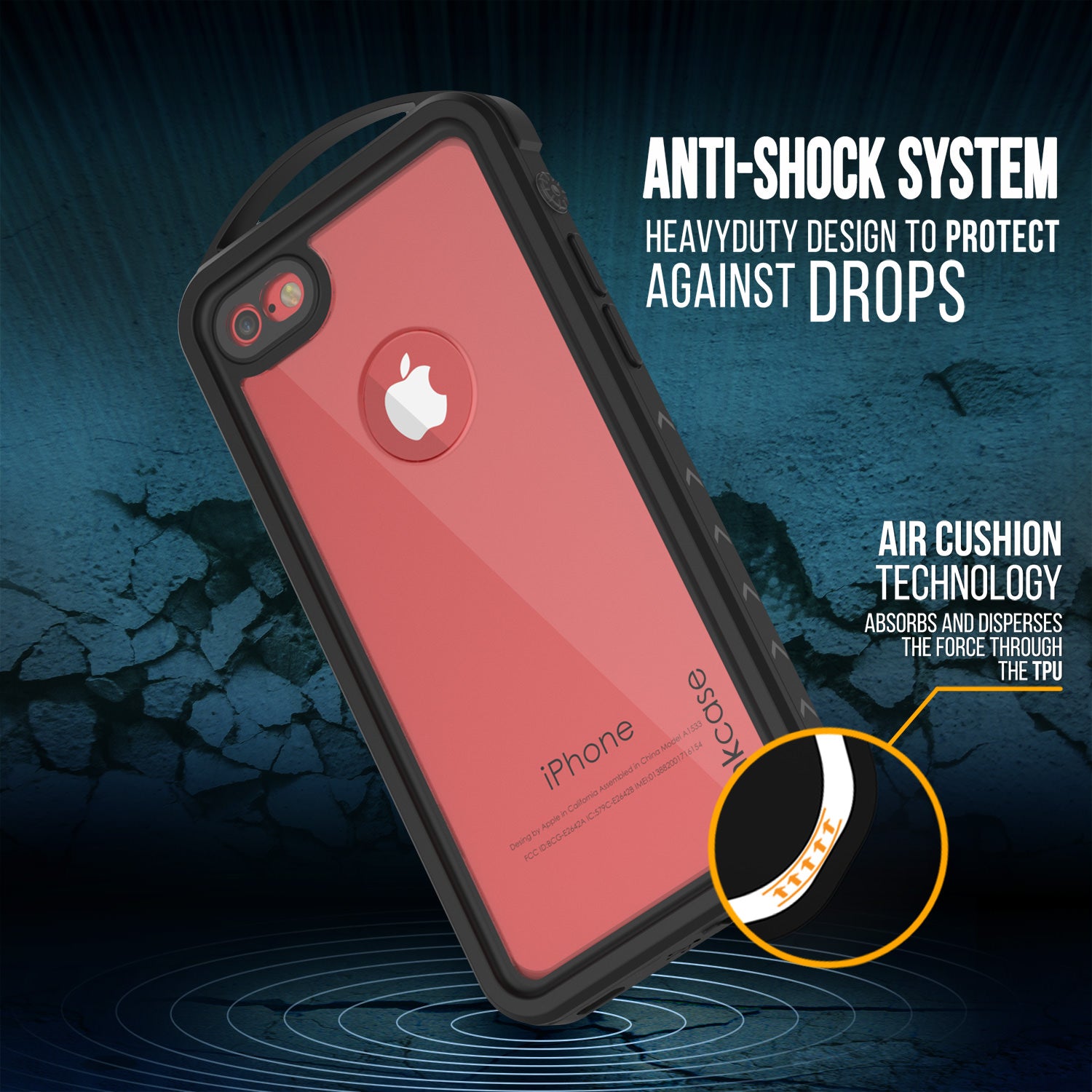 iPhone 7 Waterproof Case, Punkcase ALPINE Series, CLEAR | Heavy Duty Armor Cover