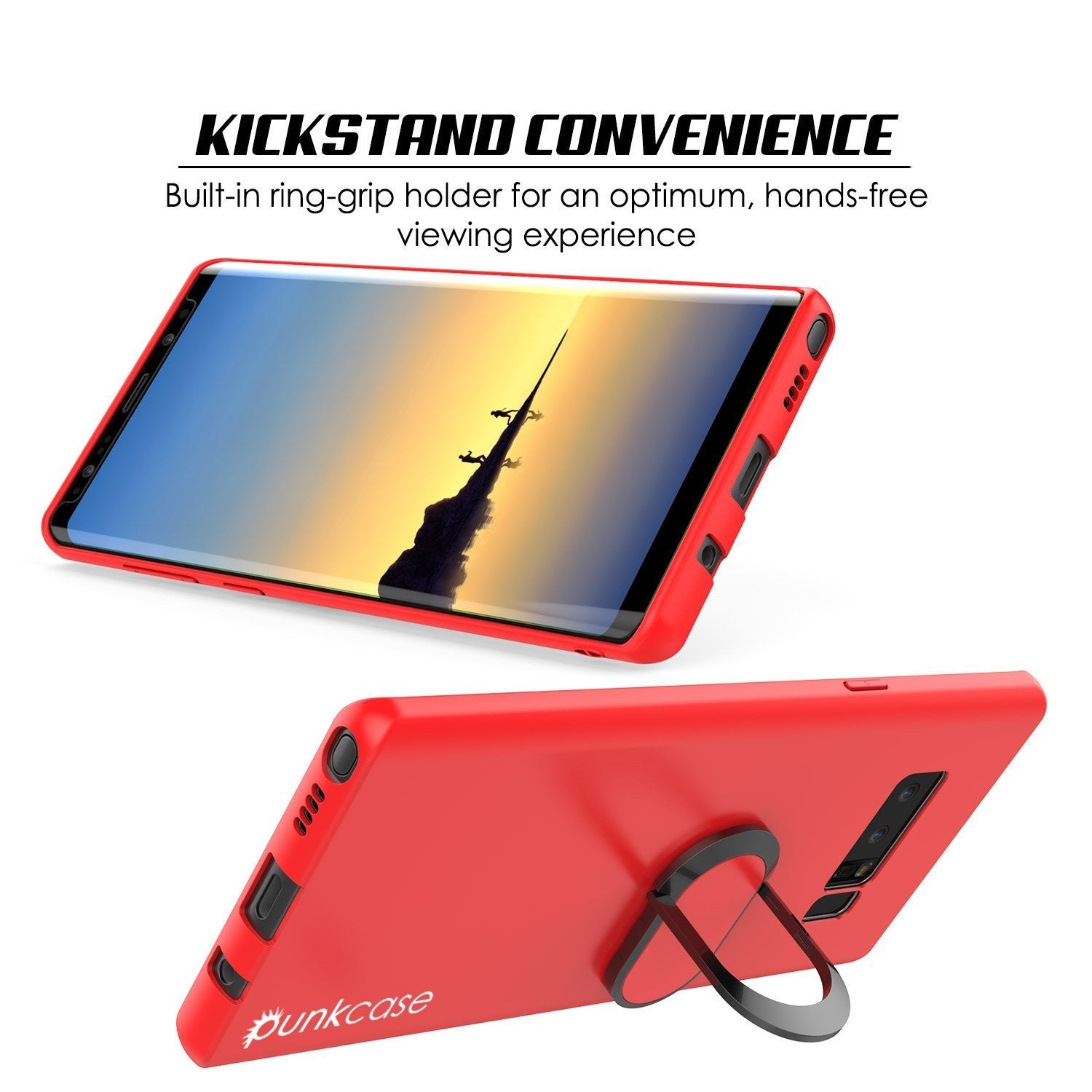 Galaxy Note 8 Case, Punkcase Magnetix Protective TPU Cover W/ Kickstand, Screen Protector [Red]