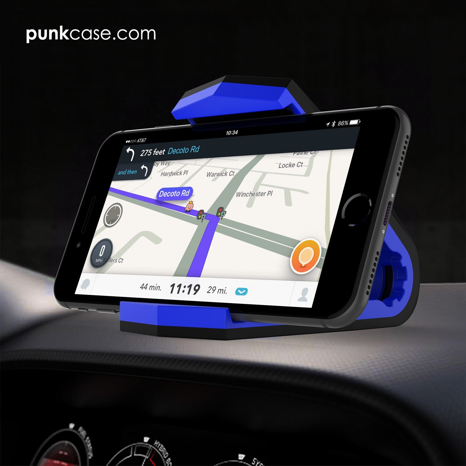Viper Car Phone Holder Blue, Universal Dashboard Mount for all Smartphones