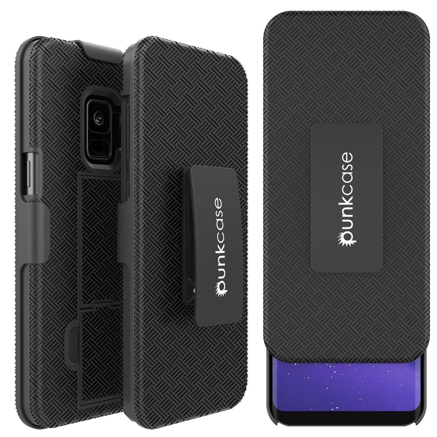 Punkcase Galaxy S10e Case With Screen Protector, Holster Belt Clip [Black]