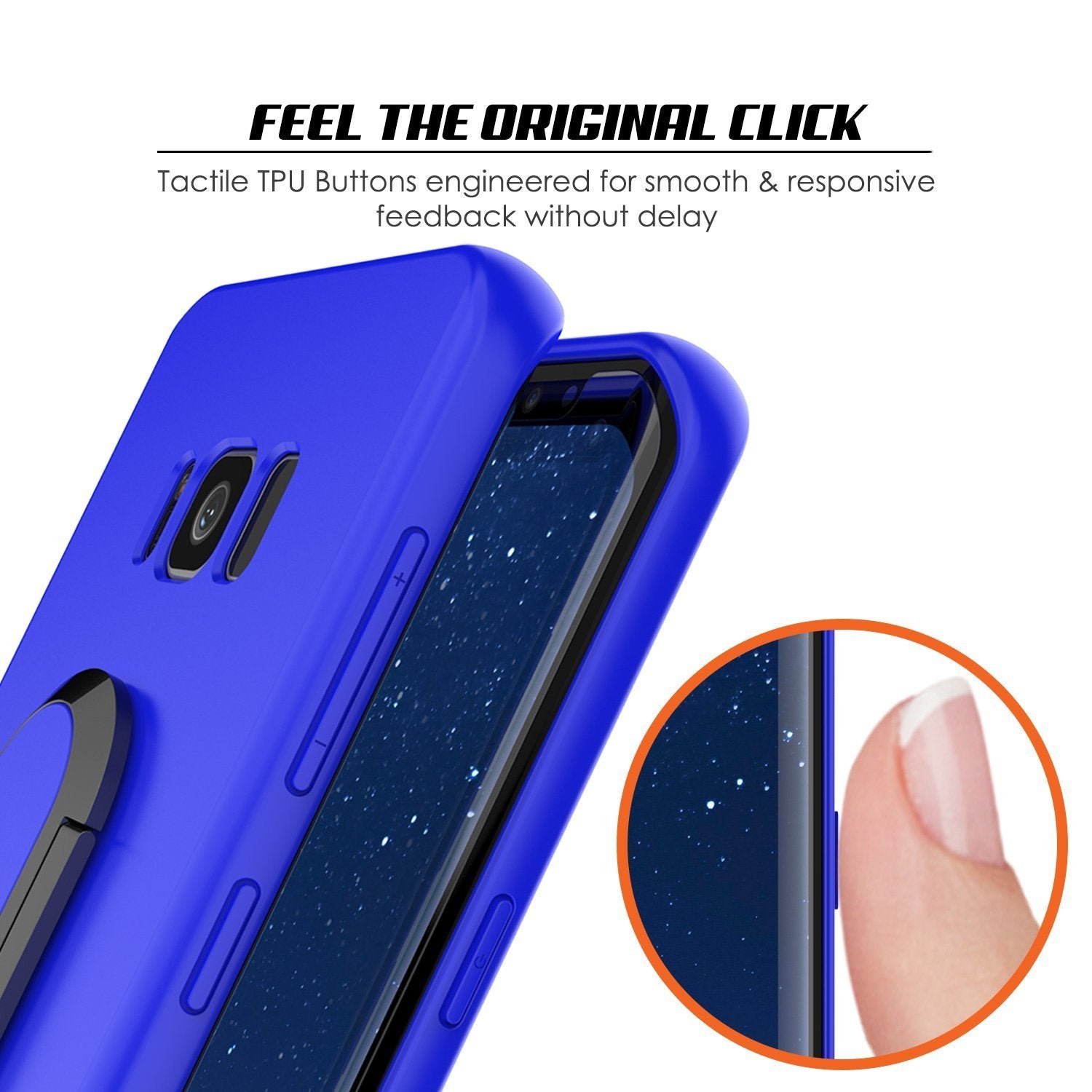 Galaxy S8 Case, Punkcase Magnetix Protective TPU Cover W/ Kickstand, Screen Protector [Blue]