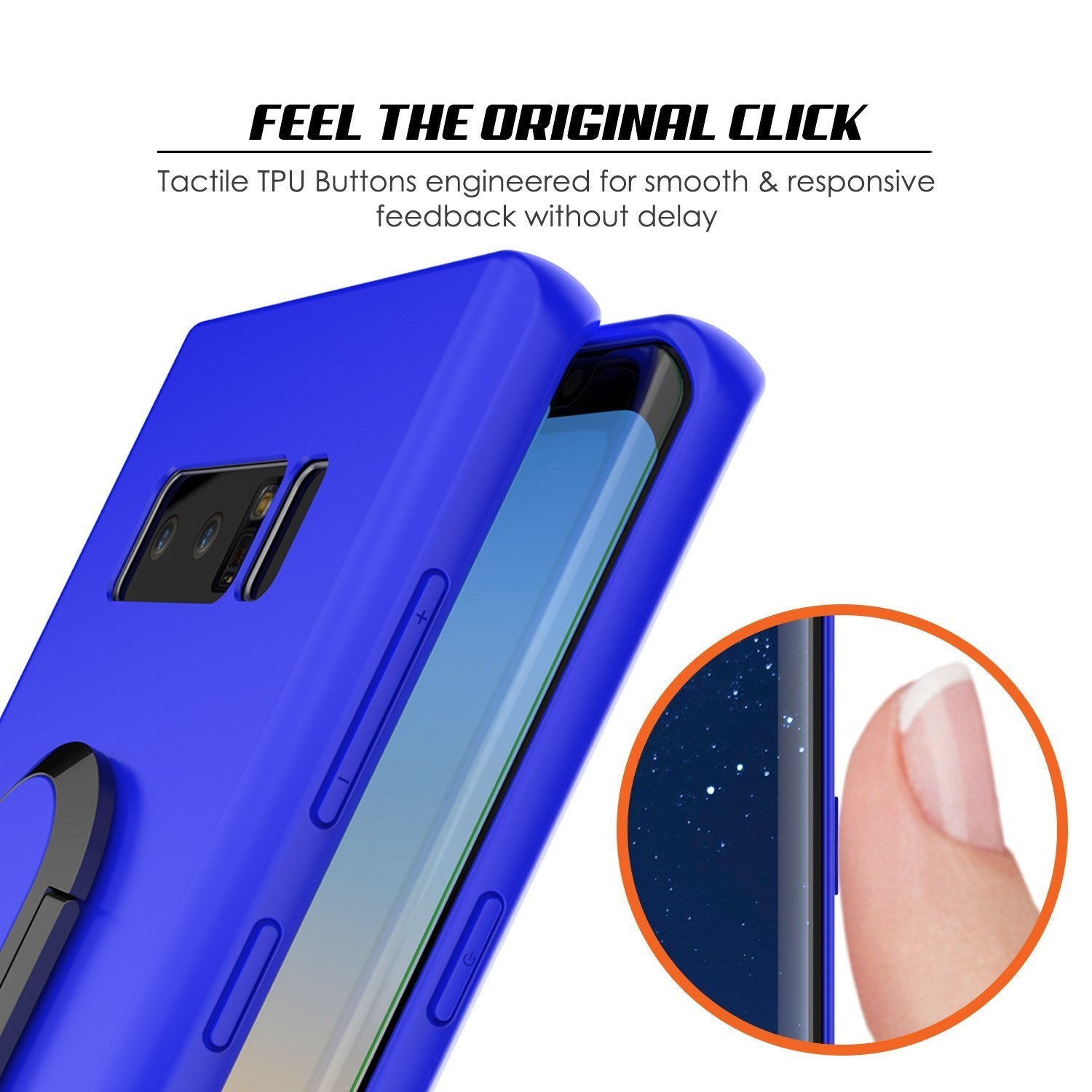 Galaxy Note 8 Case, Punkcase Magnetix Protective TPU Cover W/ Kickstand, Screen Protector [Blue]