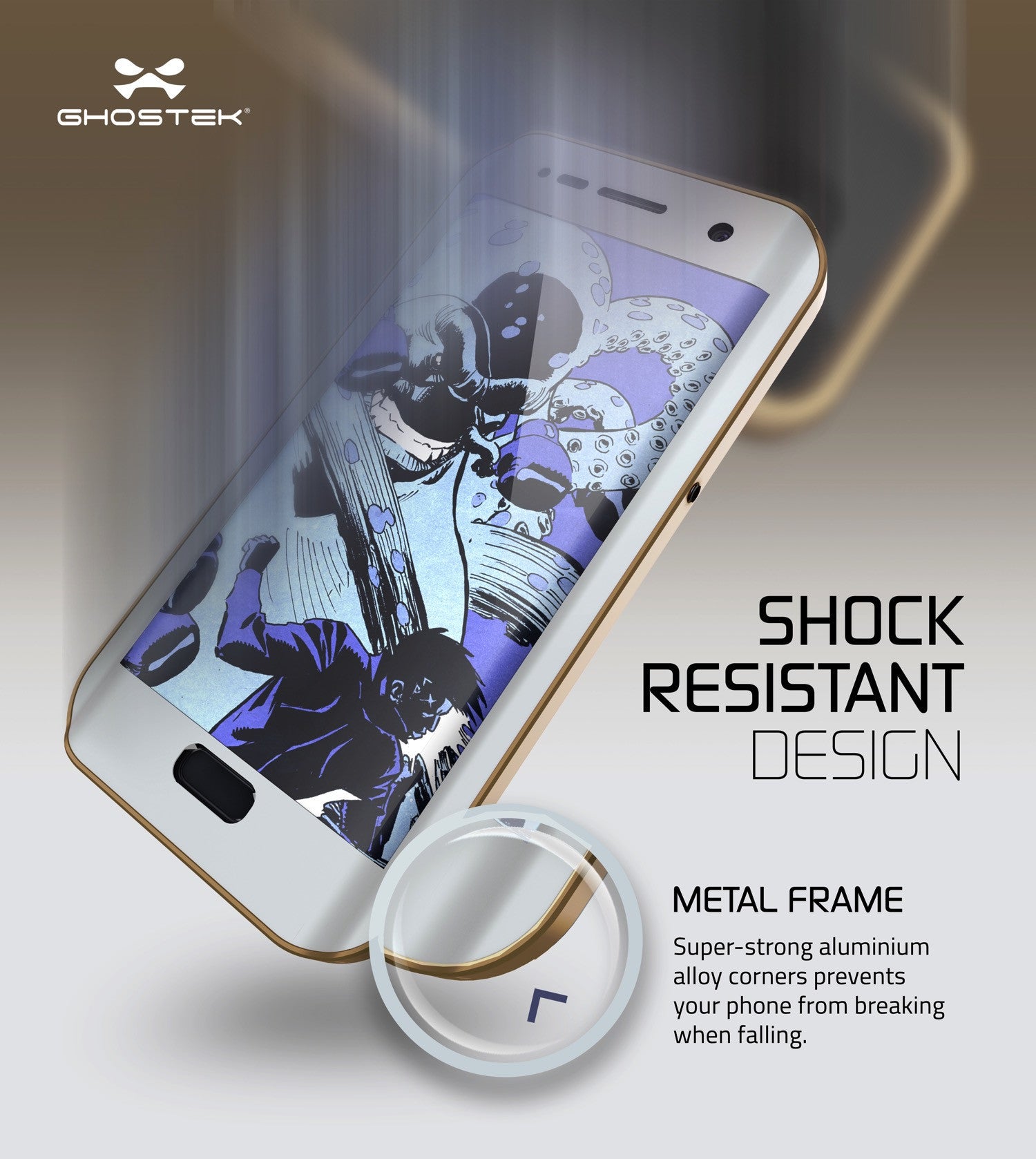 GHOSTEK - Atomic 2.0 Series Waterproof Case for Samsung S7 Edge | Gold