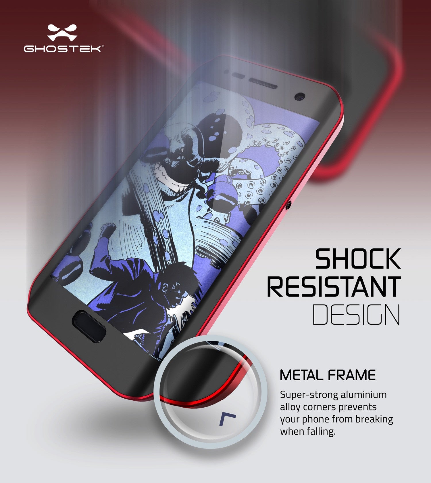 GHOSTEK - Atomic 2.0 Series Waterproof Case for Samsung S7 Edge | Red