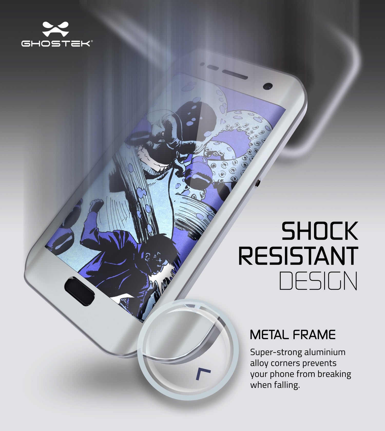 GHOSTEK - Atomic 2.0 Series Waterproof Case for Samsung S7 Edge | Silver