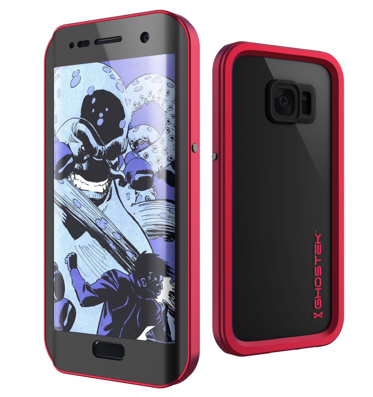 Galaxy S7 EDGE Waterproof Case, Ghostek Atomic 2.0 Red Shock/Dirt/Snow Proof | Lifetime Warranty