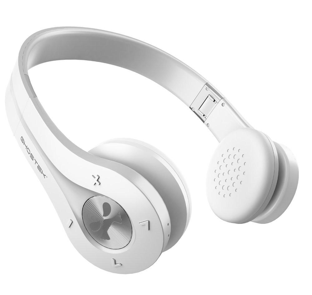 Wireless Bluetooth Headphones, Ghostek EarShot Series Over-Ear On-Ear Headset Enhanced Noise Reduction, Bluetooth 4.0, Built-in Microphone(White)