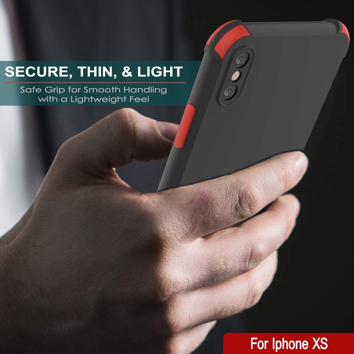 Punkcase Protective & Lightweight TPU Case [Sunshine Series] for iPhone XS [Black]