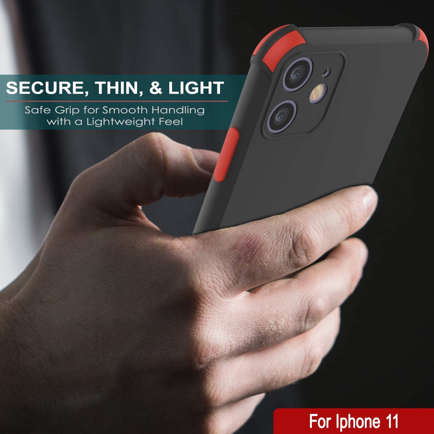 Punkcase Protective & Lightweight TPU Case [Sunshine Series] for iPhone 11 [Black]