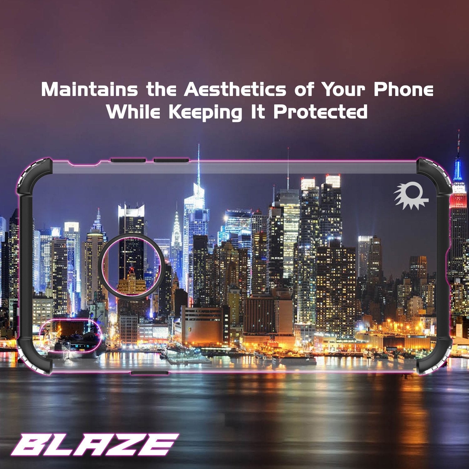 iPhone X Case, Punkcase BLAZE Black Series Protective Cover W/ PunkShield Screen Protector