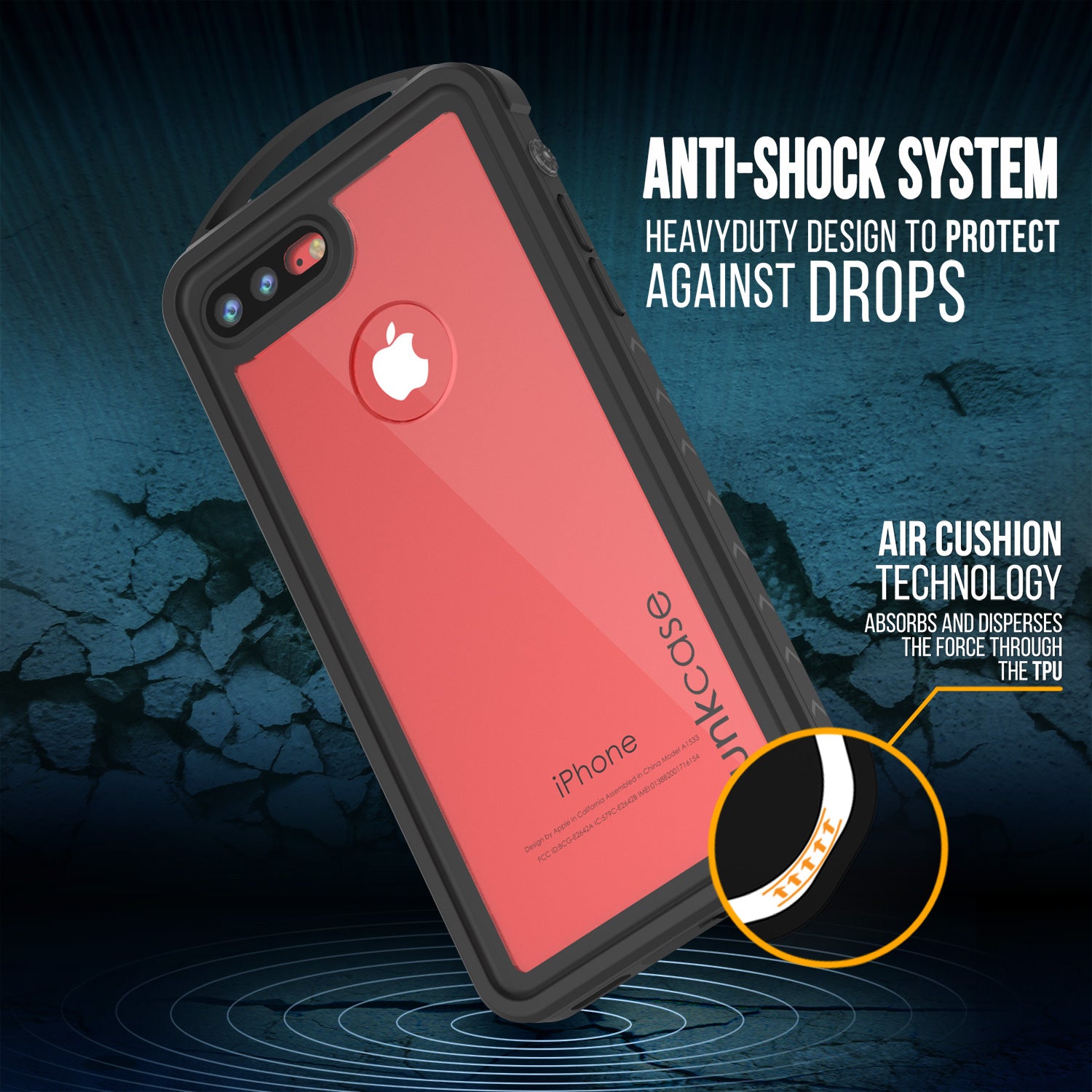 iPhone 7+ Plus Waterproof Case, Punkcase ALPINE Series, CLEAR | Heavy Duty Armor Cover