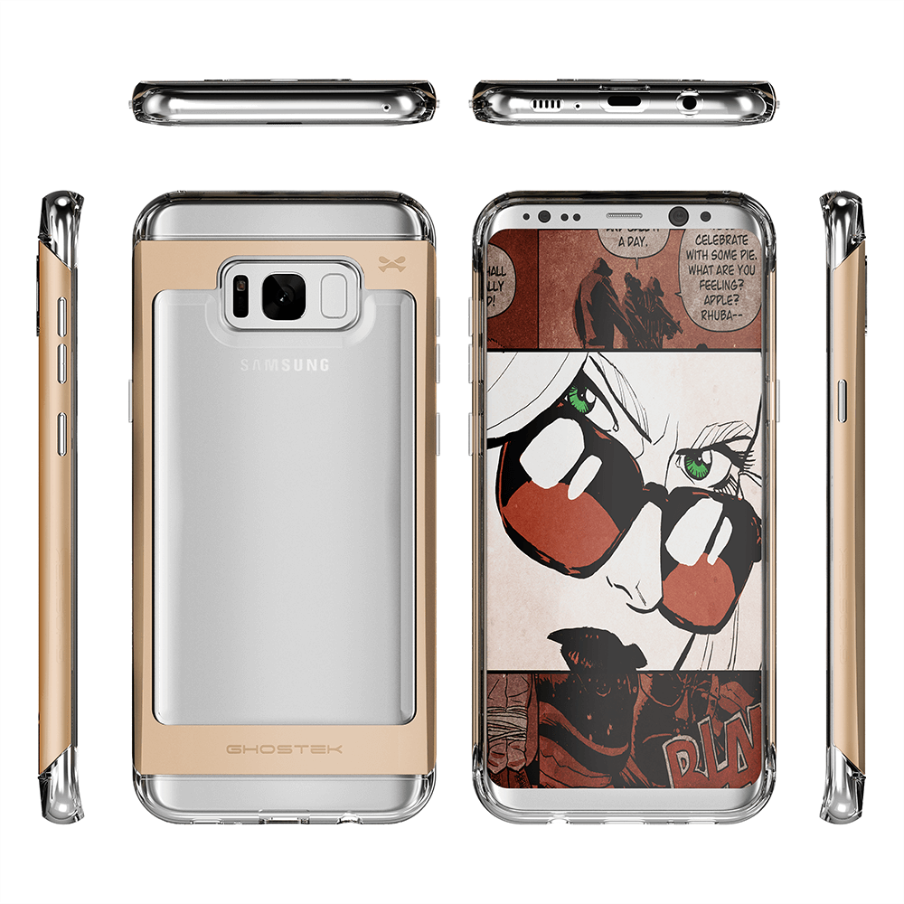 Galaxy S8 Plus Case, Ghostek® Cloak 2.0 Gold w/ Explosion-Proof Screen Protector | Aluminum Frame