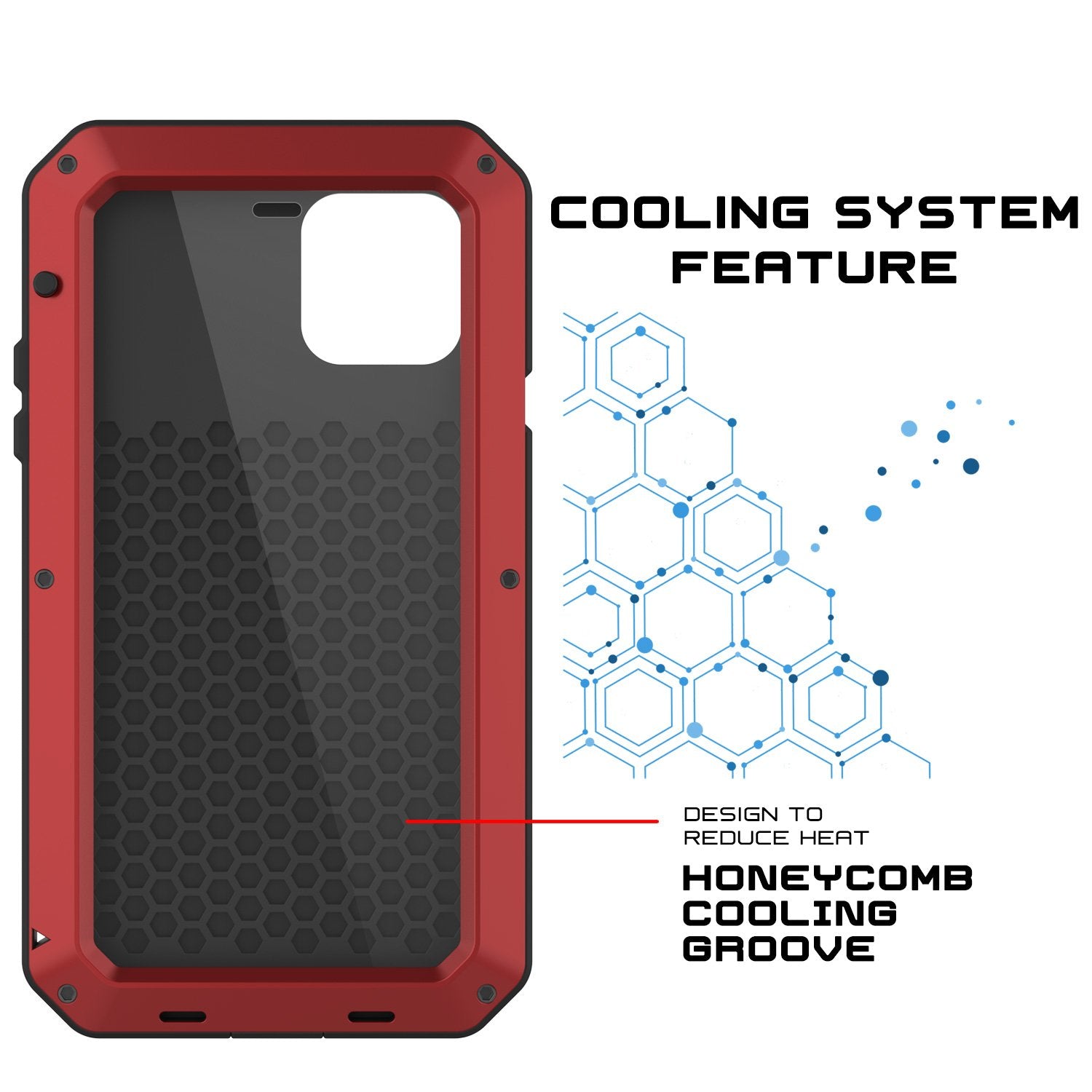 iPhone 11 Pro Max Metal Case, Heavy Duty Military Grade Armor Cover [shock proof] Full Body Hard [Red]
