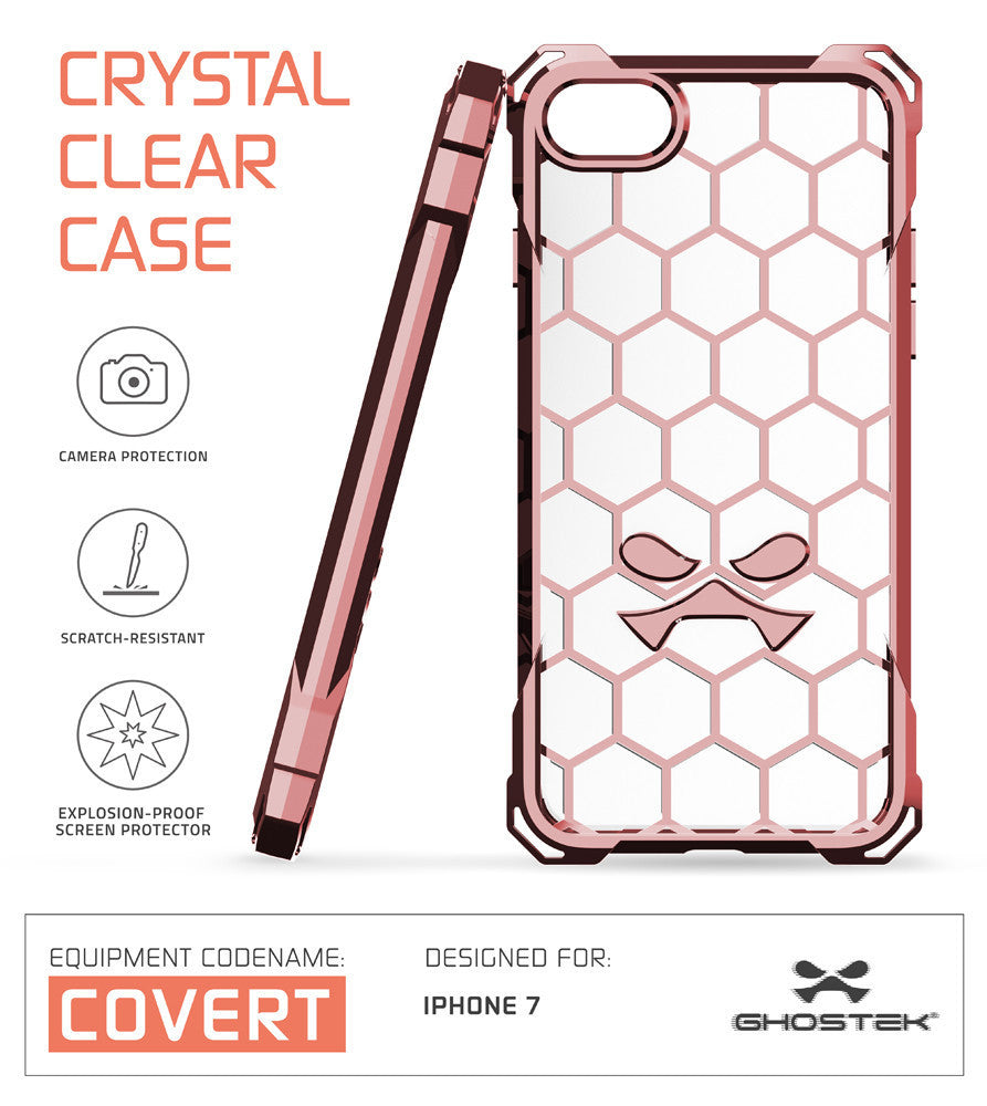 iPhone 7 Plus Case, Ghostek® Covert Rose Pink, Premium Impact Protective Armor | Warranty