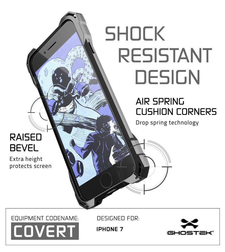 iPhone 7 Plus Case, Ghostek® Covert Space Grey, Premium Impact Armor | Lifetime Warranty Exchange