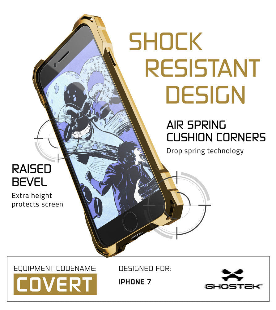 iPhone 7 Plus Case, Ghostek® Covert Gold, Premium Impact Protective Armor | Warranty