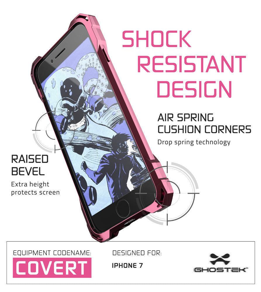 GHOSTEK - Covert Series Premium Impact Case for Apple iPhone 7+ Plus | Peach