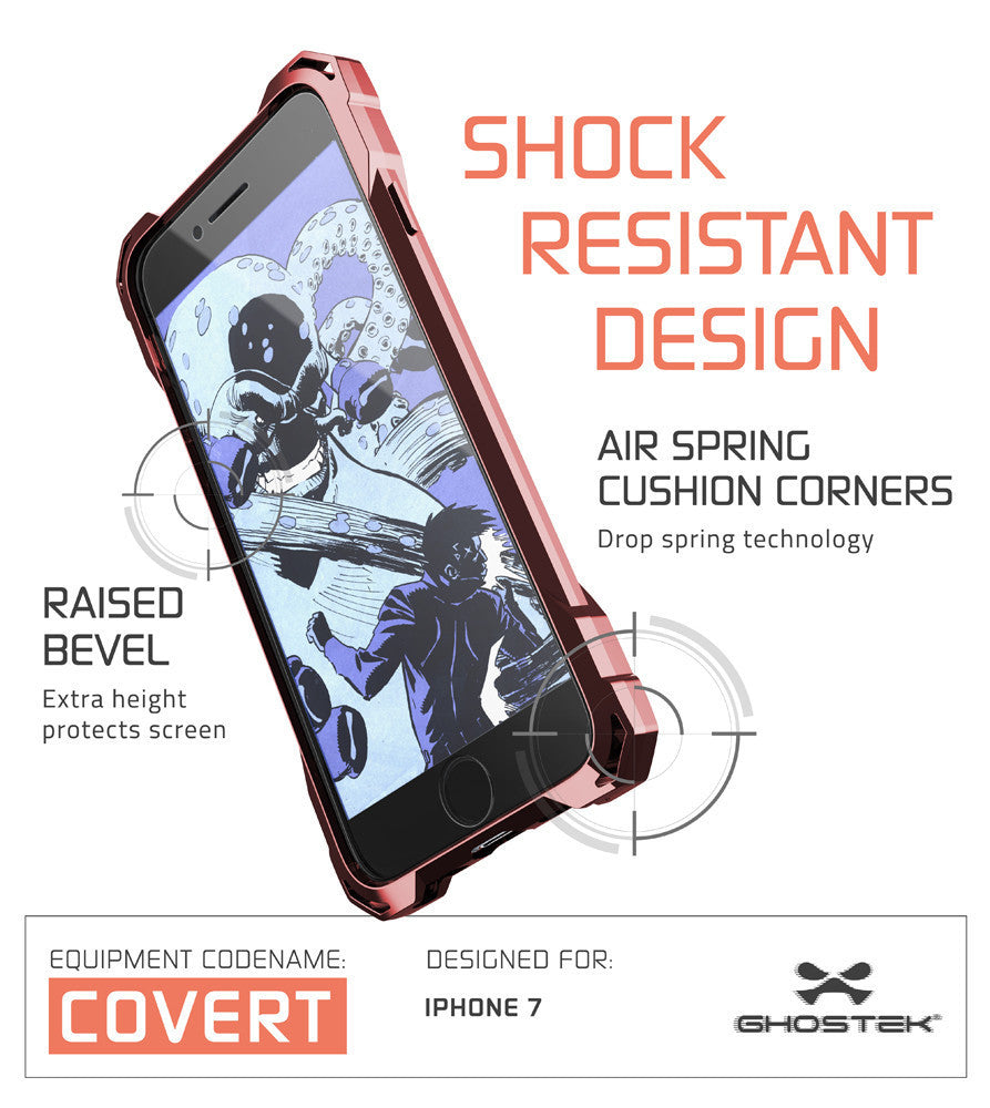 GHOSTEK - Covert Series Premium Impact Case for Apple iPhone 7+ Plus | Rose Pink