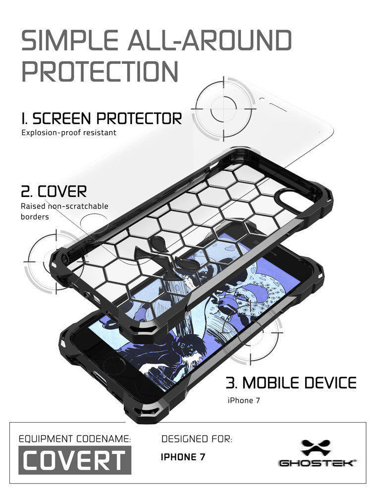 GHOSTEK - Covert Series Premium Impact Case for Apple iPhone 7+ Plus | Space Grey