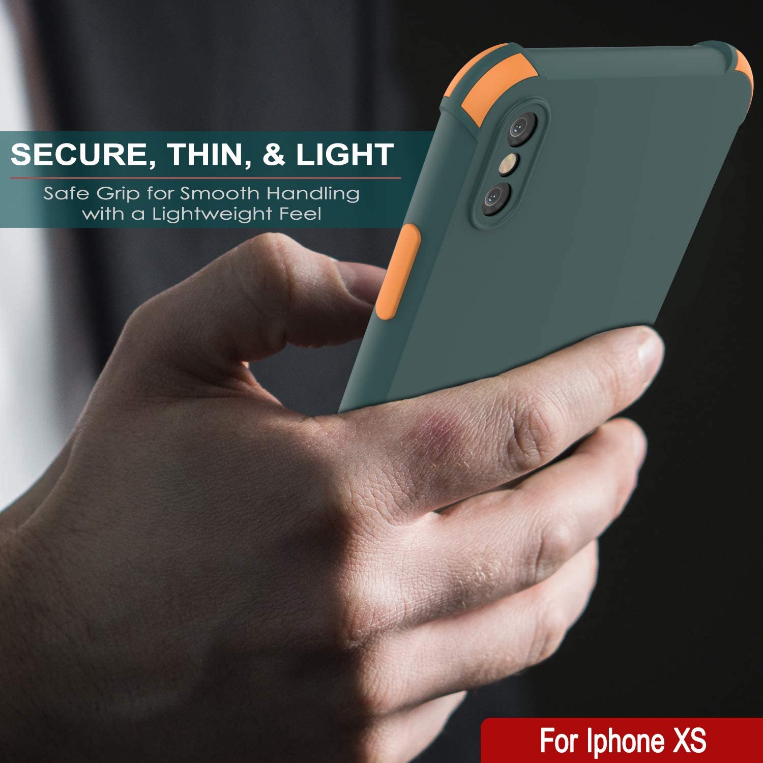 Punkcase Protective & Lightweight TPU Case [Sunshine Series] for iPhone XS [Dark Green]