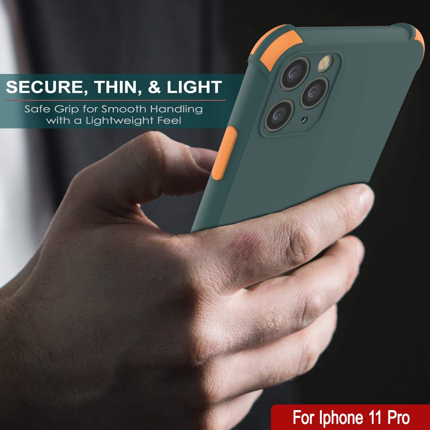 Punkcase Protective & Lightweight TPU Case [Sunshine Series] for iPhone 11 Pro [Dark Green]