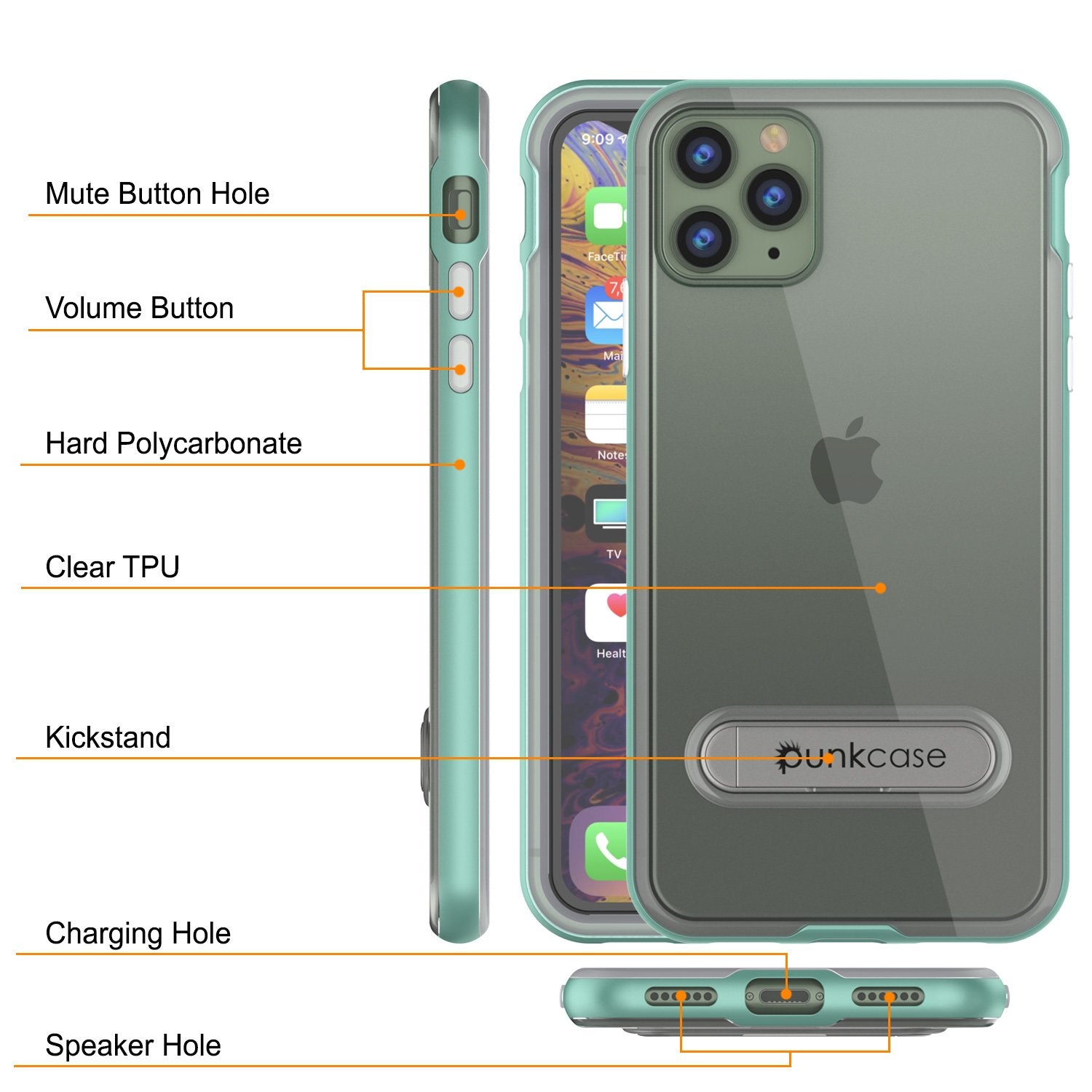 iPhone 12 Pro Case, PUNKcase [LUCID 3.0 Series] [Slim Fit] Protective Cover w/ Integrated Screen Protector [Teal]