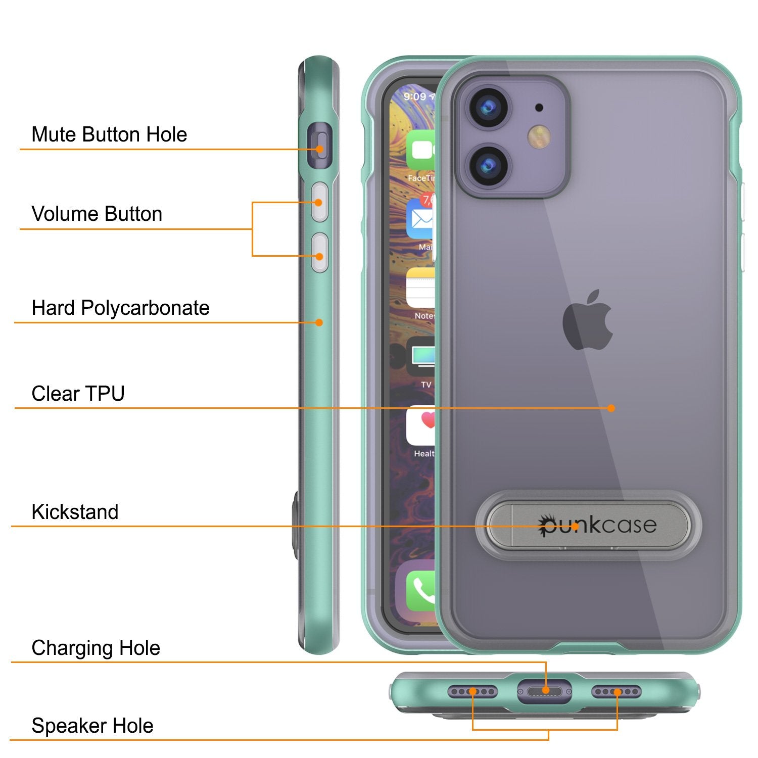 iPhone 11 Case, PUNKcase [LUCID 3.0 Series] [Slim Fit] Armor Cover w/ Integrated Screen Protector [Teal]