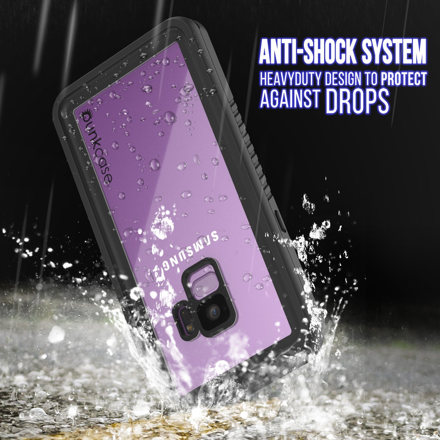 Punkcase Galaxy S9 Extreme Series Waterproof Body | Black