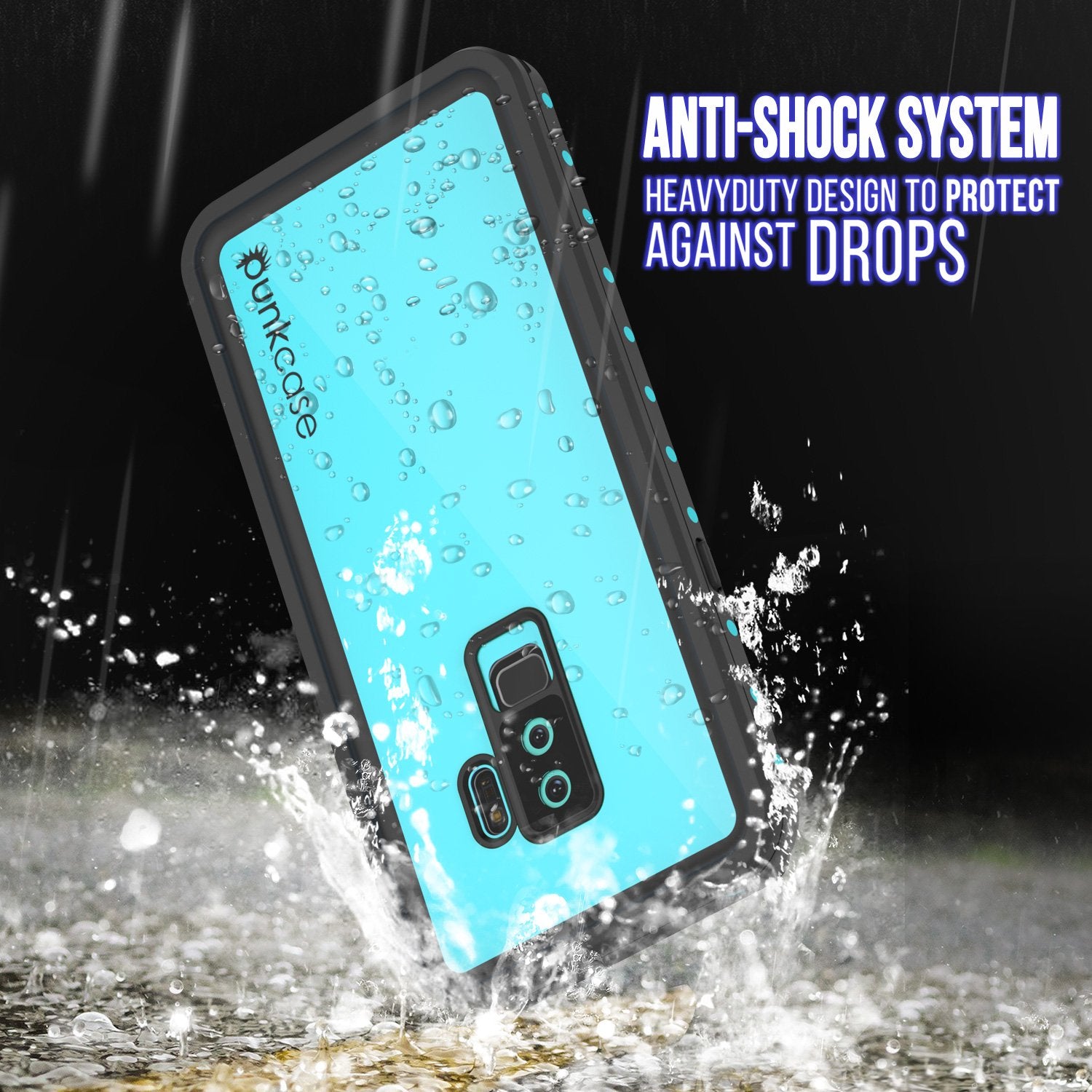 Galaxy S9 Plus Waterproof Case PunkCase StudStar Teal Thin 6.6ft Underwater IP68 Shock/Snow Proof