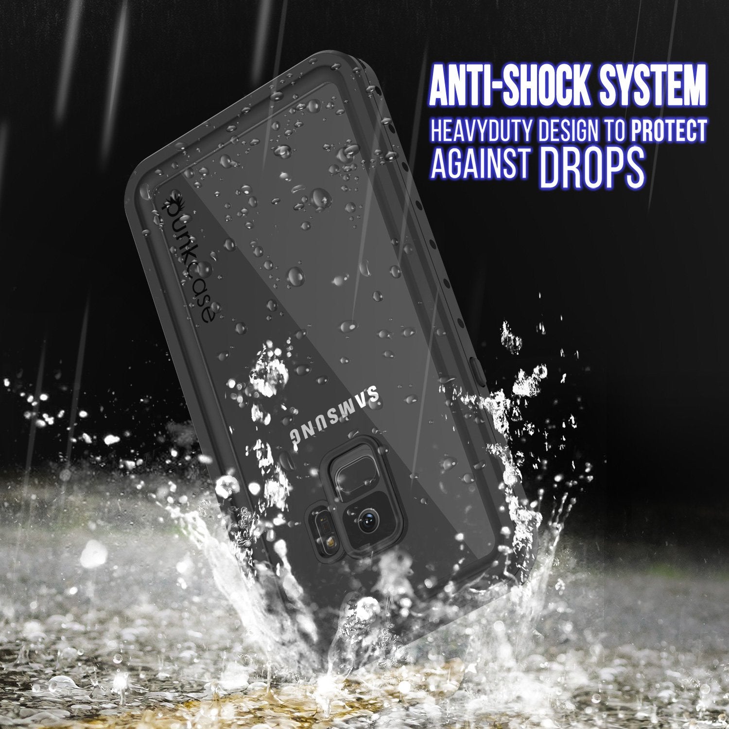 Galaxy S9 Waterproof Case, Punkcase [StudStar Series] [Slim Fit] [IP68 Certified] [Shockproof] [Dirtproof] [Snowproof] Armor Cover [Clear]