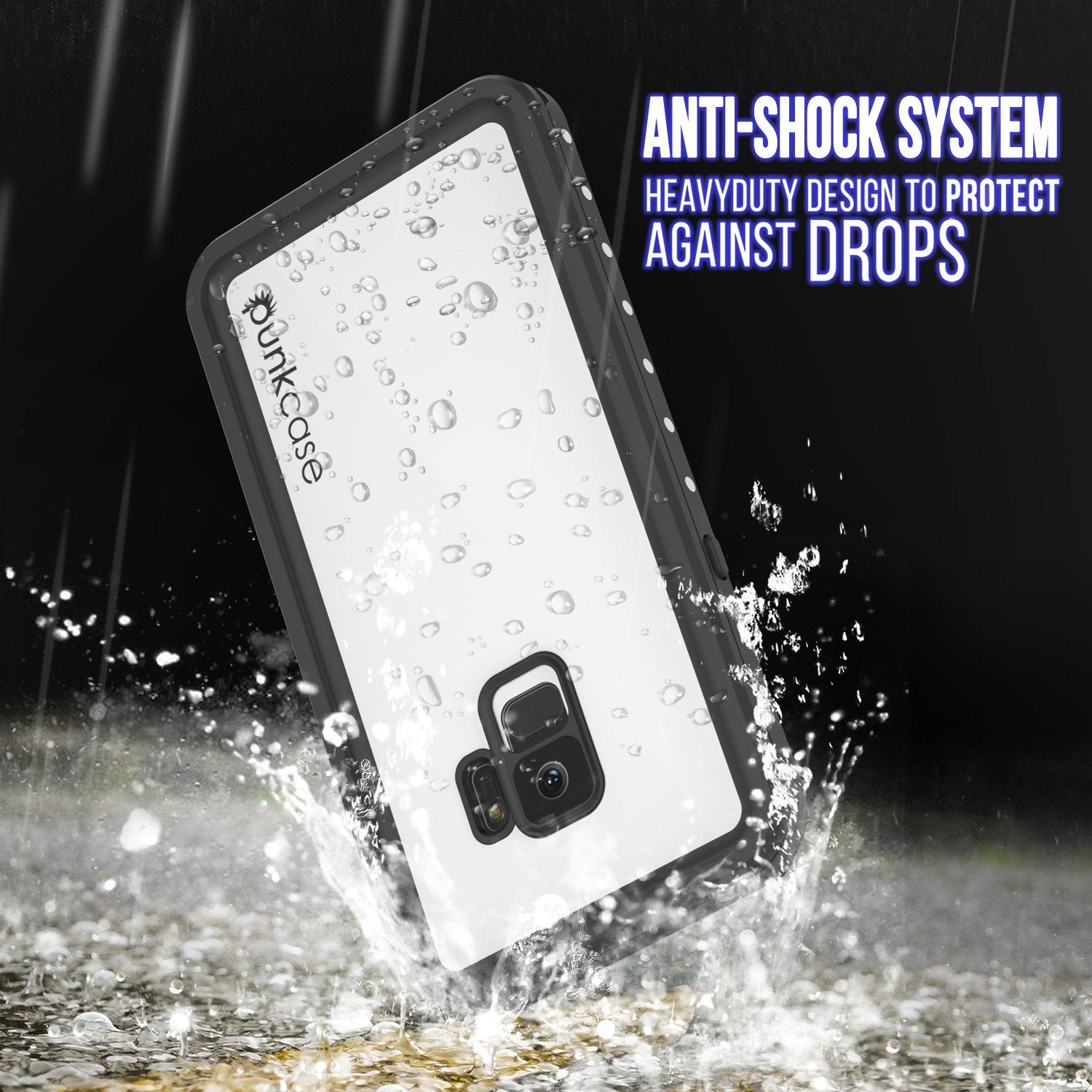 Galaxy S9 Waterproof Case, Punkcase StudStar White Thin 6.6ft Underwater IP68 Shock/Snow Proof
