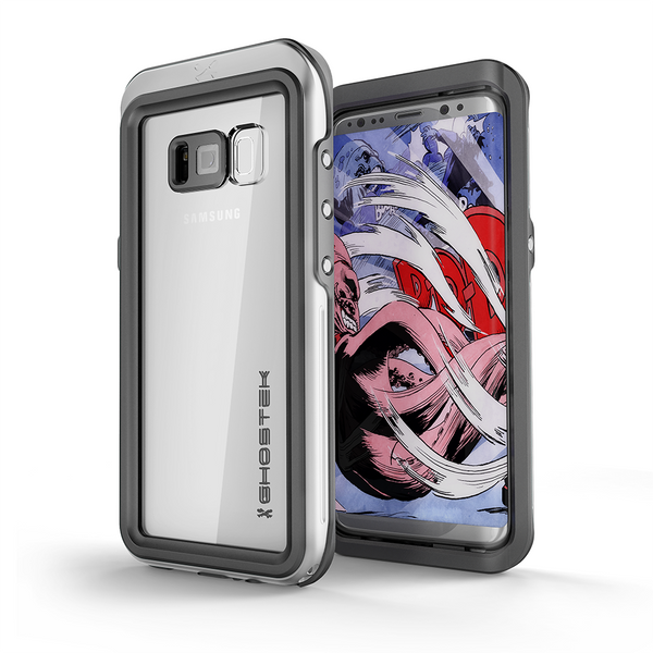Galaxy S8 Plus Waterproof Case, Ghostek Atomic 3 Silver Series | Underwater| Adventure Ready | Ultra Fit | Swimming