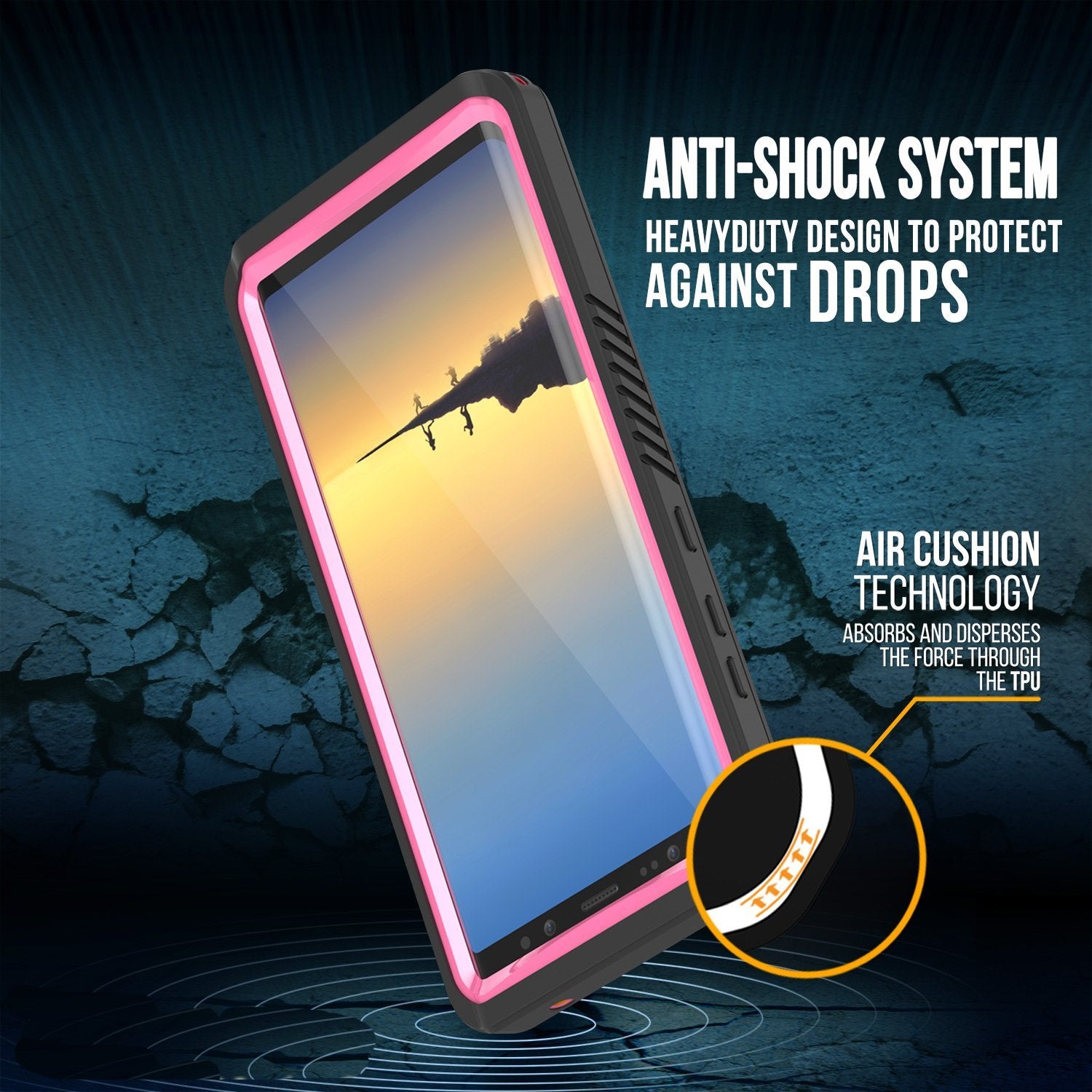 Galaxy Note 8 Case, Punkcase [Extreme Series] [Slim Fit] [IP68 Certified] [Waterproof] [Shockproof] [Dirproof] Armor Cover W/ Built In Screen Protector [Pink]