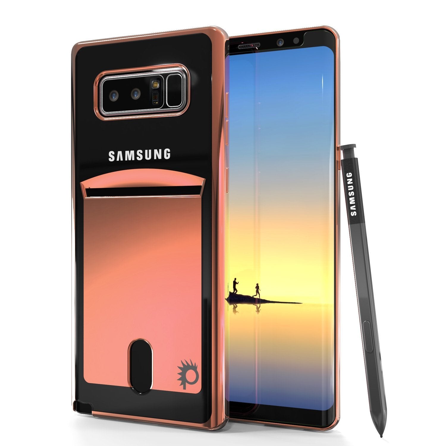 Galaxy Note 8 Case, PUNKCASE® LUCID Rose Gold Series | Card Slot | SHIELD Screen Protector