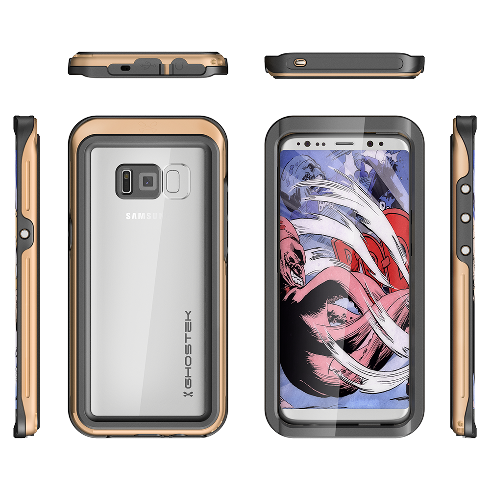 Galaxy S8 Plus Waterproof Case, Ghostek Atomic 3 Gold Series | Underwater | Adventure Ready | Ultra Fit | Swimming