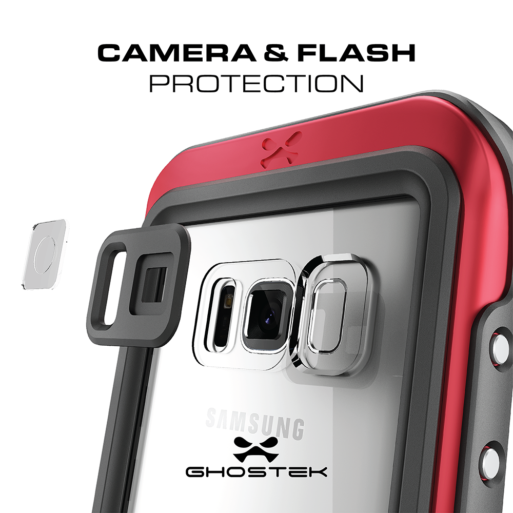 Galaxy S8 Plus Waterproof Case, Ghostek Atomic 3 Red Series | Underwater | Adventure Ready | Ultra Fit | Swimming