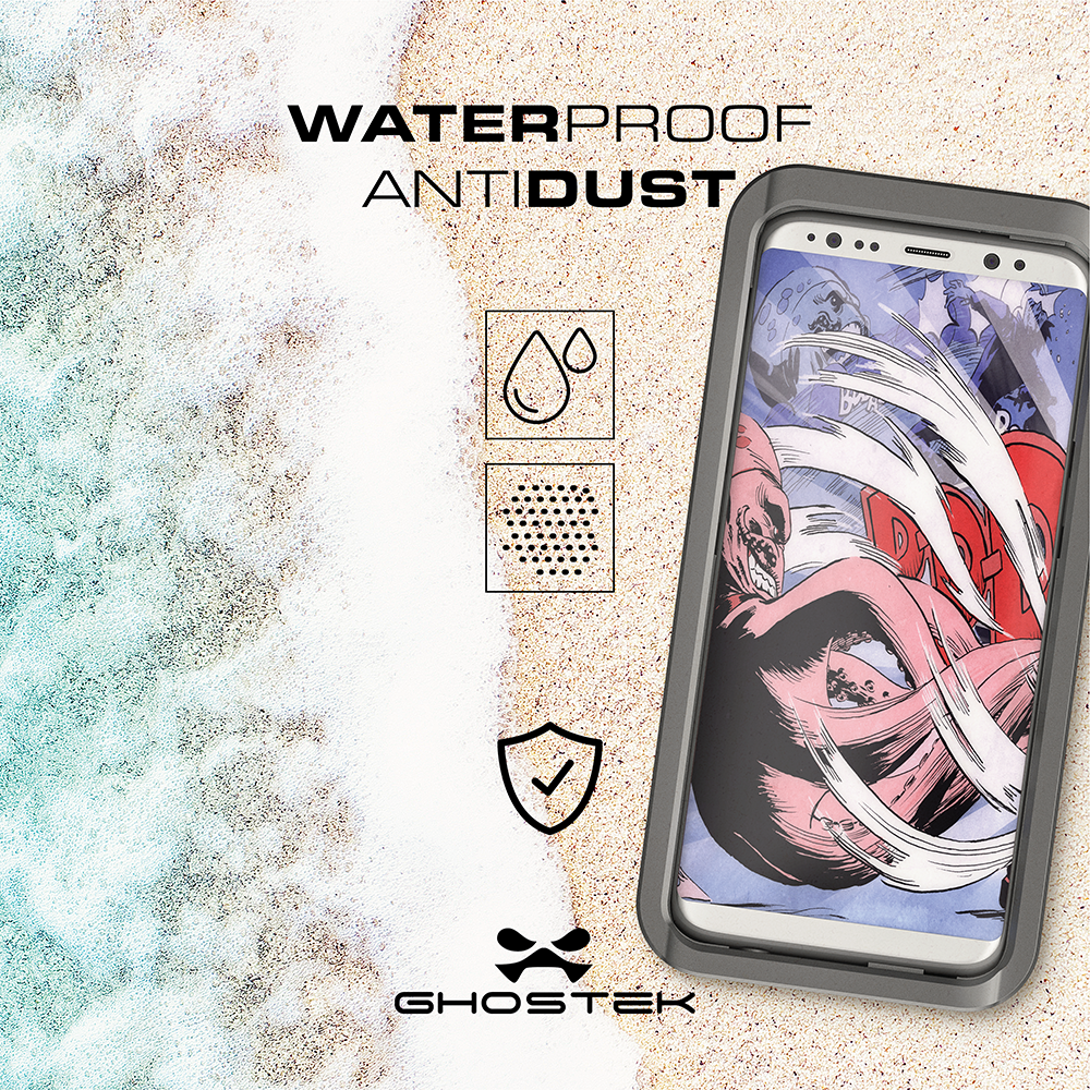 Galaxy S8 Plus Waterproof Case, Ghostek Atomic 3 Silver Series | Underwater| Adventure Ready | Ultra Fit | Swimming