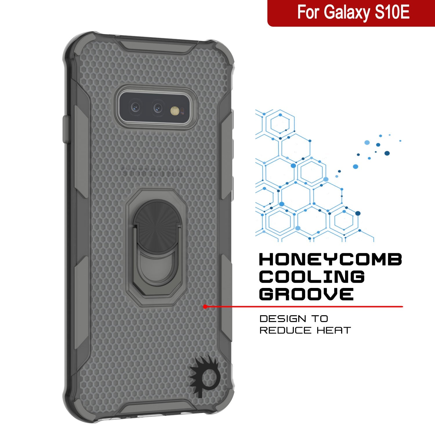 Punkcase Galaxy S10e Case [Magnetix 2.0 Series] Clear Protective TPU Cover W/Kickstand [Grey]