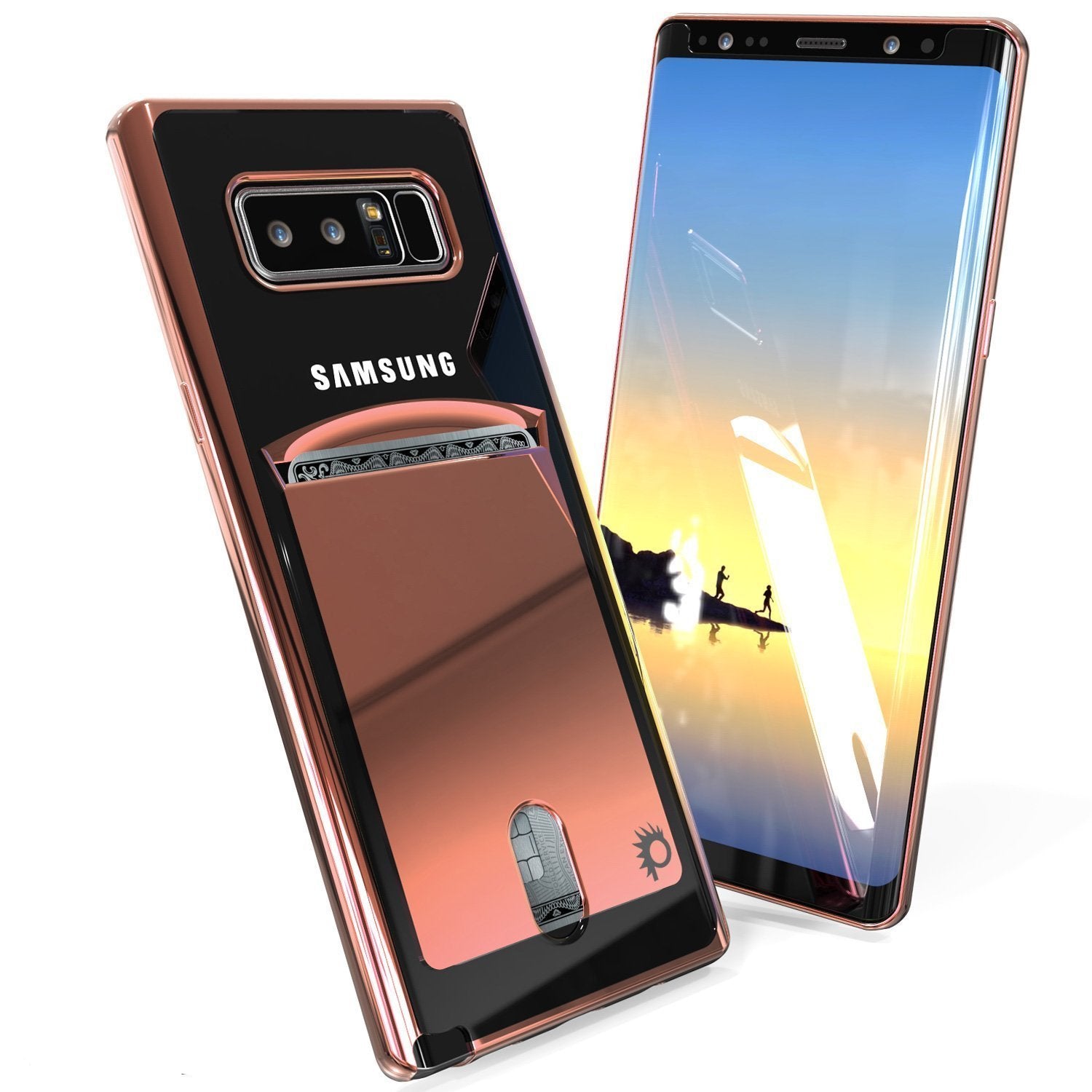Galaxy Note 8 Case, PUNKCASE® LUCID Rose Gold Series | Card Slot | SHIELD Screen Protector