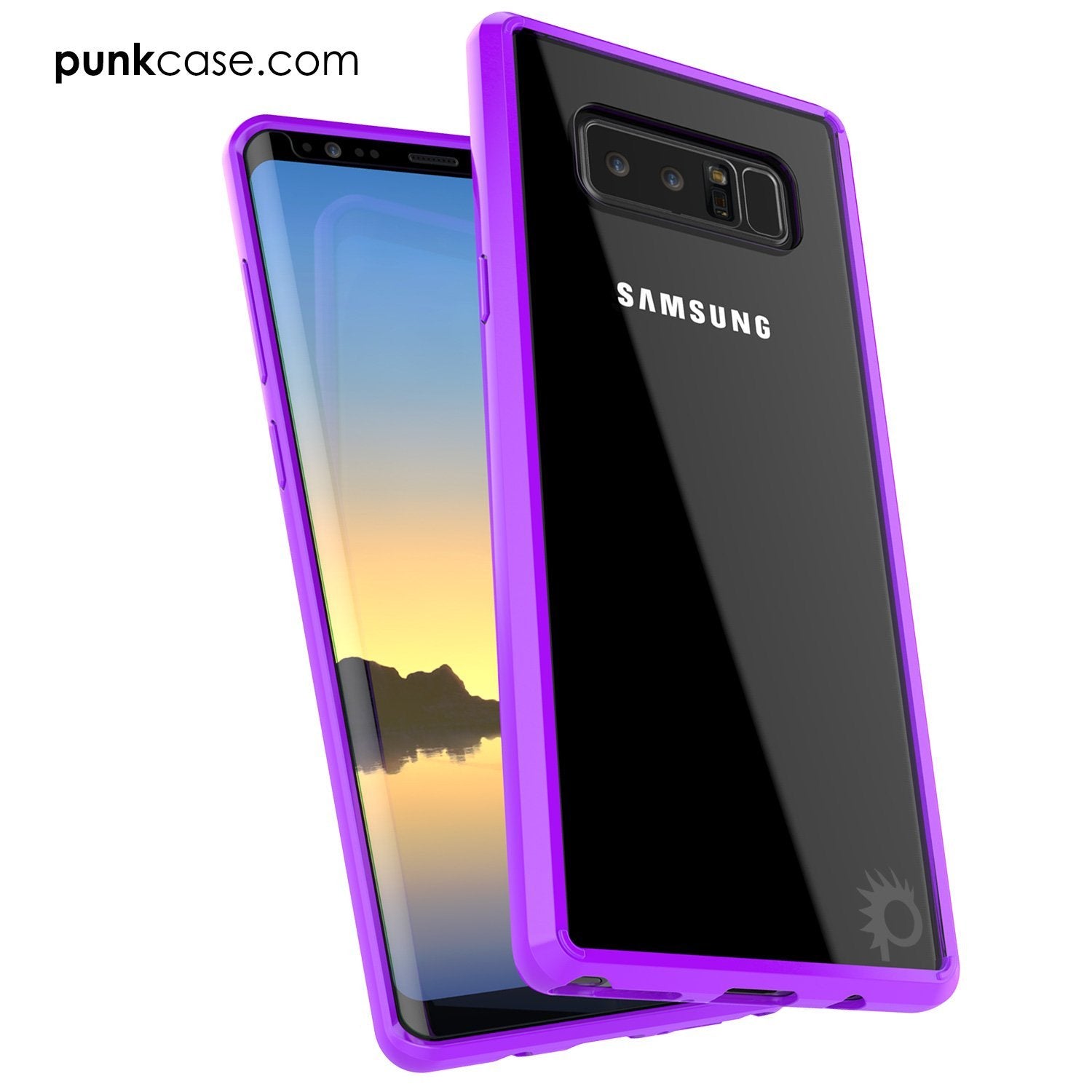 Galaxy Note 8 Case, PUNKcase [LUCID 2.0 Series] [Slim Fit] Armor Cover w/Integrated Anti-Shock System & PUNKSHIELD Screen Protector [Purple]