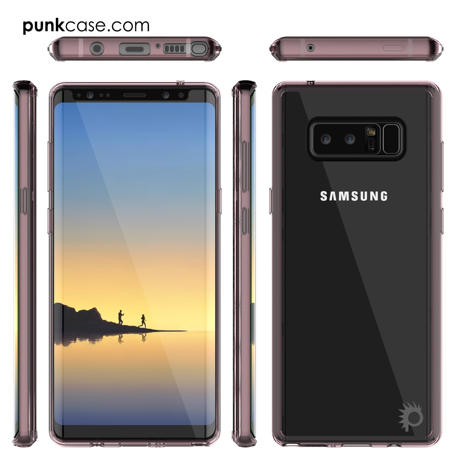 Galaxy Note 8 Case, PUNKcase [LUCID 2.0 Series] [Slim Fit] Armor Cover w/Integrated Anti-Shock System & PUNKSHIELD Screen Protector [Crystal Pink]