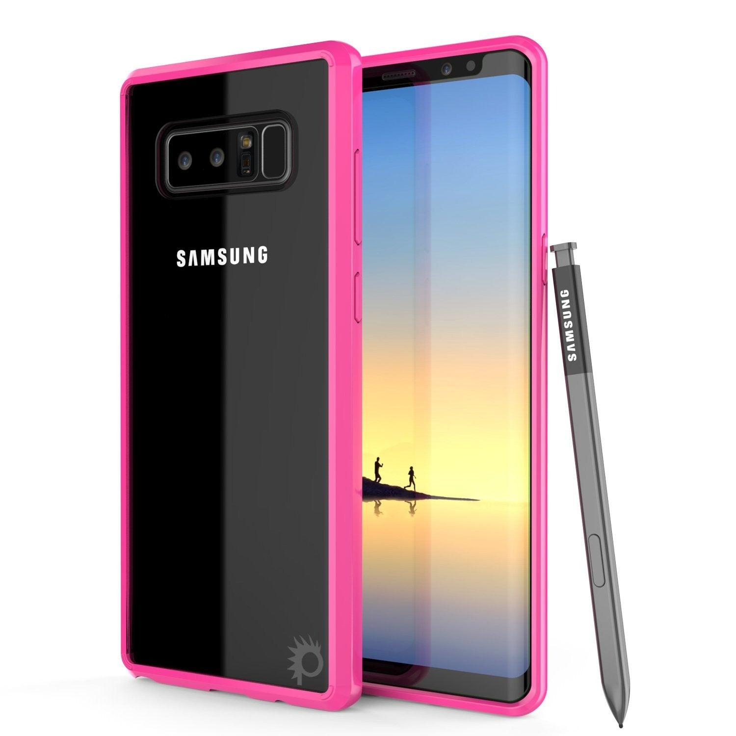 Galaxy Note 8 Case, PUNKcase [LUCID 2.0 Series] [Slim Fit] Armor Cover w/Integrated Anti-Shock System & PUNKSHIELD Screen Protector [Pink]