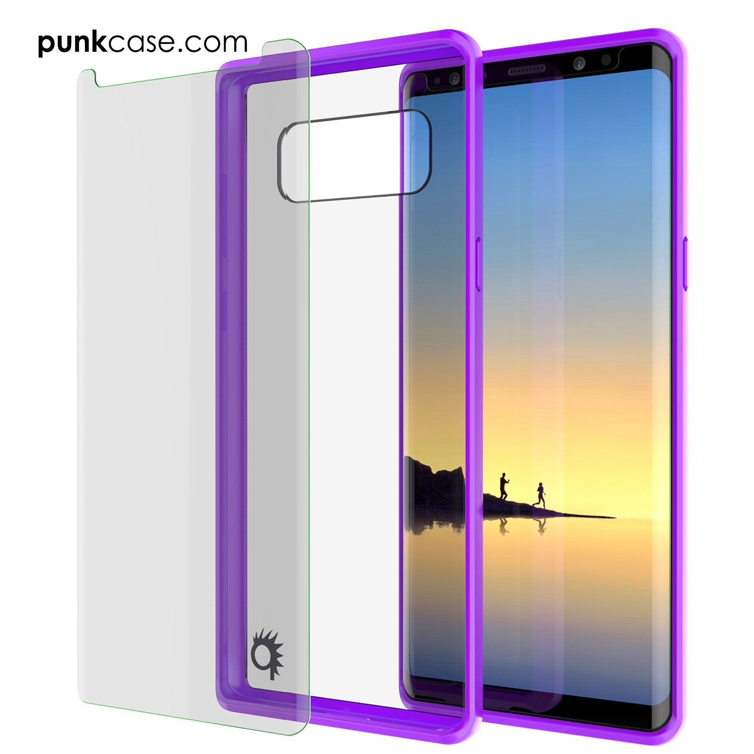 Galaxy Note 8 Case, PUNKcase [LUCID 2.0 Series] [Slim Fit] Armor Cover w/Integrated Anti-Shock System & PUNKSHIELD Screen Protector [Purple]