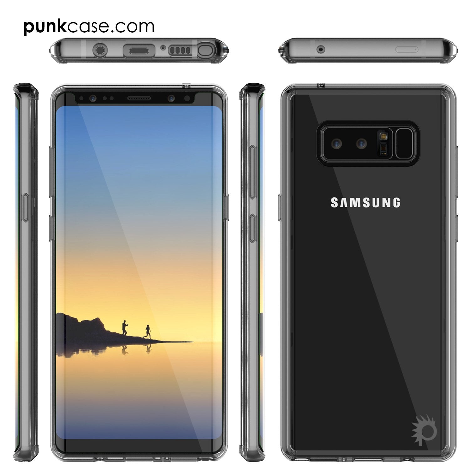 Galaxy Note 8 Case, PUNKcase [LUCID 2.0 Series] [Slim Fit] Armor Cover w/Integrated Anti-Shock System & PUNKSHIELD Screen Protector [Clear]