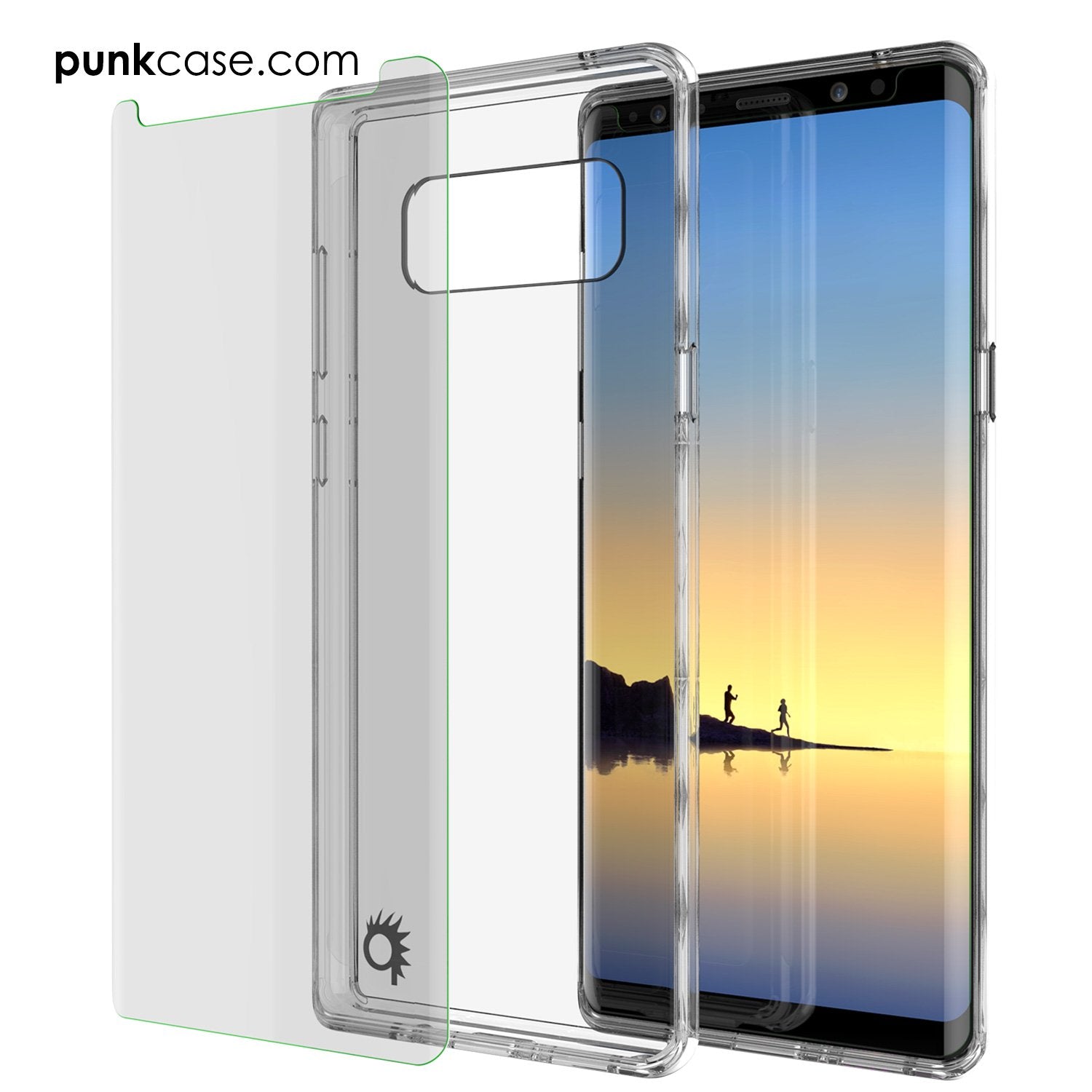 Galaxy Note 8 Case, PUNKcase [LUCID 2.0 Series] [Slim Fit] Armor Cover w/Integrated Anti-Shock System & PUNKSHIELD Screen Protector [Crystal Black]