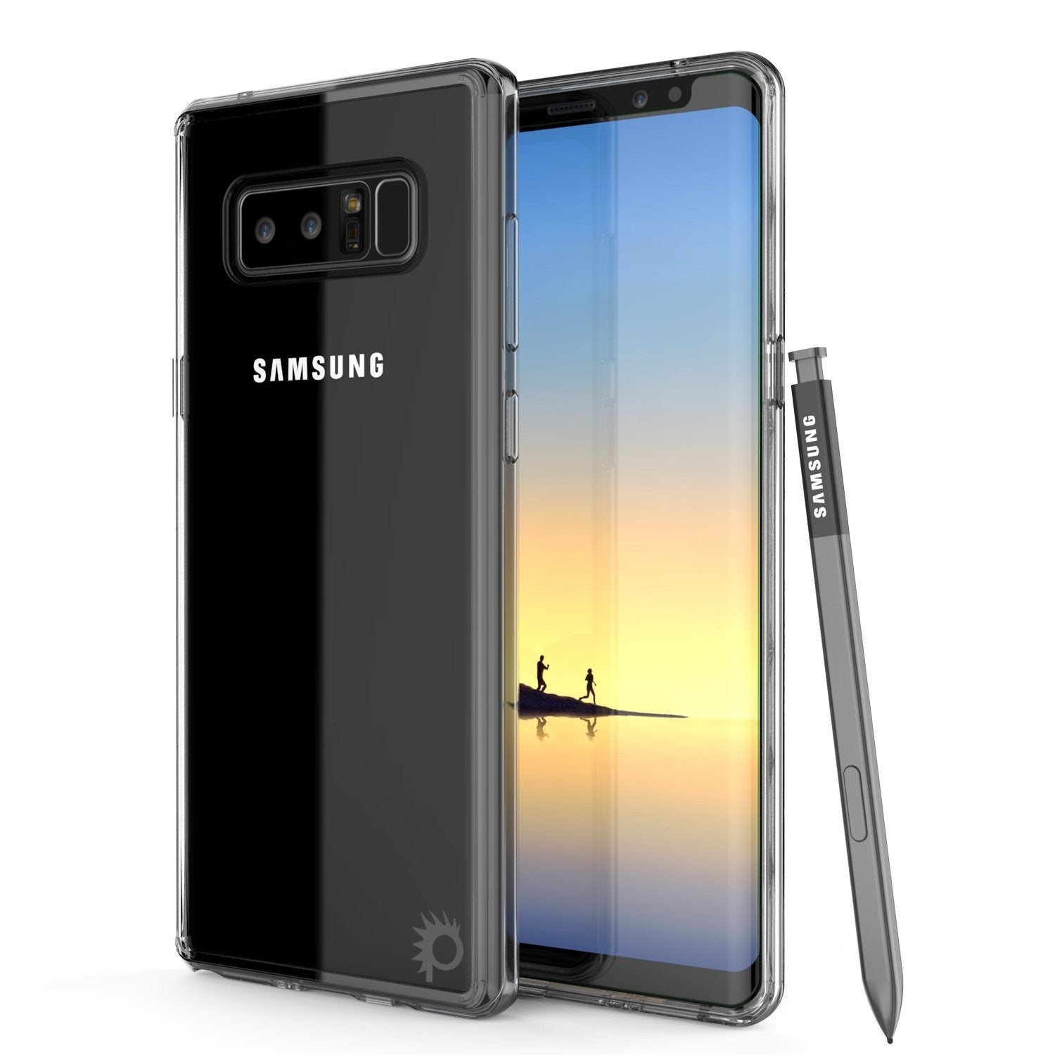 Galaxy Note 8 Case, PUNKcase [LUCID 2.0 Series] [Slim Fit] Armor Cover w/Integrated Anti-Shock System & PUNKSHIELD Screen Protector [Crystal Black]