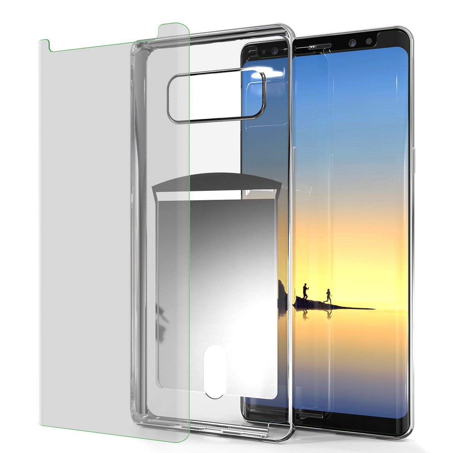 Galaxy Note 8 Case, PUNKCASE® LUCID Silver Series | Card Slot | SHIELD Screen Protector | Ultra fit
