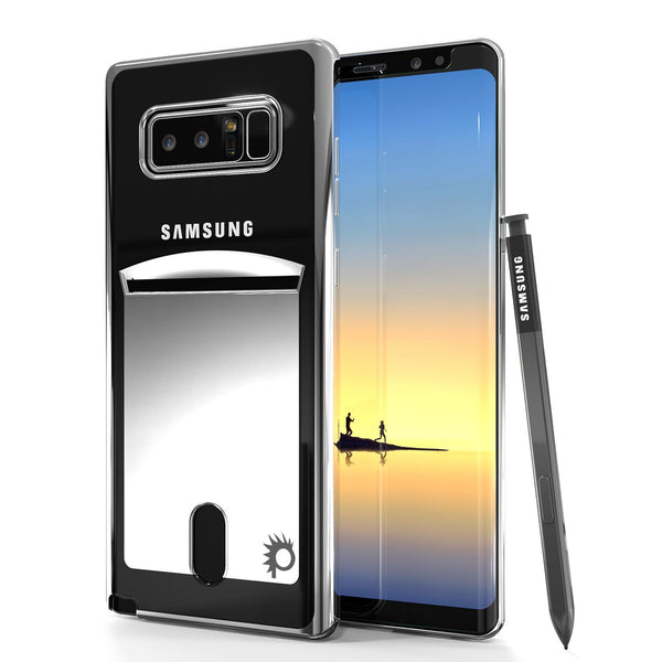 Galaxy Note 8 Case, PUNKCASE® LUCID Silver Series | Card Slot | SHIELD Screen Protector | Ultra fit