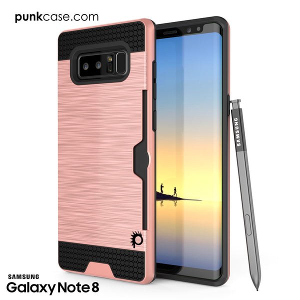 Galaxy Note 8 Case, PUNKcase [SLOT Series] Slim Fit for Samsung Note 8 [Rose]